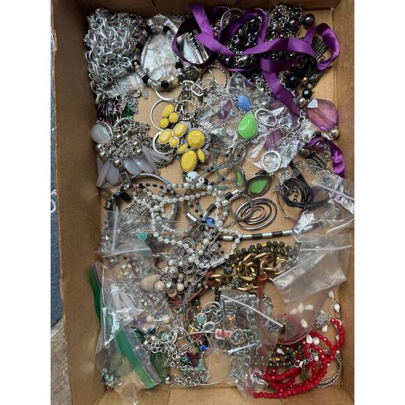 None Jewelry - 3lb jewelry mix. Craft. Wear.  Resell.  Vintage to now.